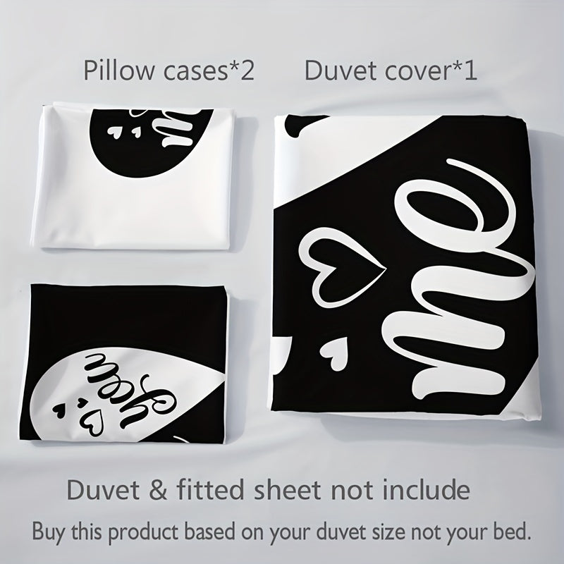 Heart Charm 3-Piece Duvet Cover Set