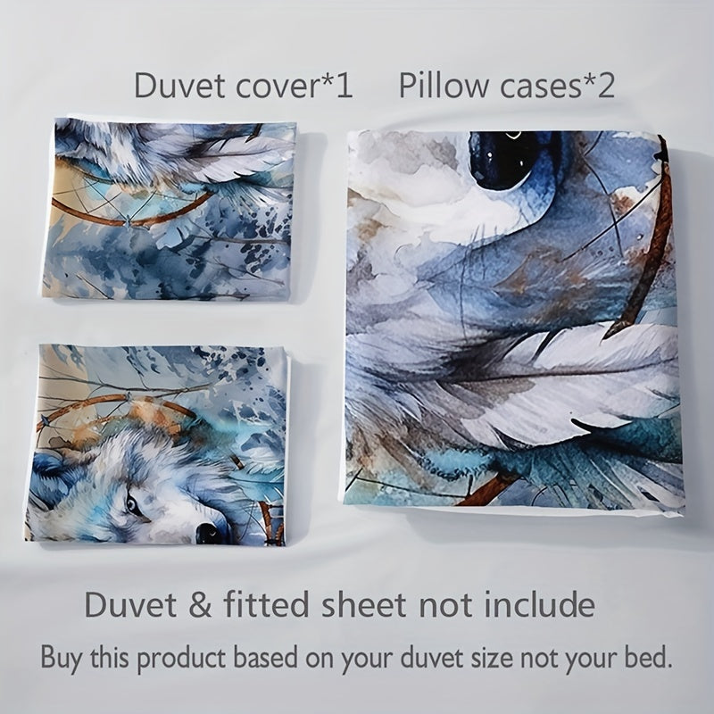 Dark Wolf 3-Piece Duvet Cover Set