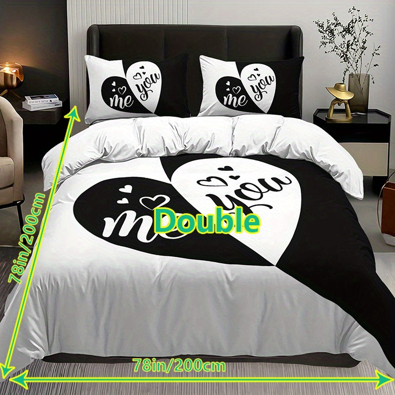 Heart Charm 3-Piece Duvet Cover Set