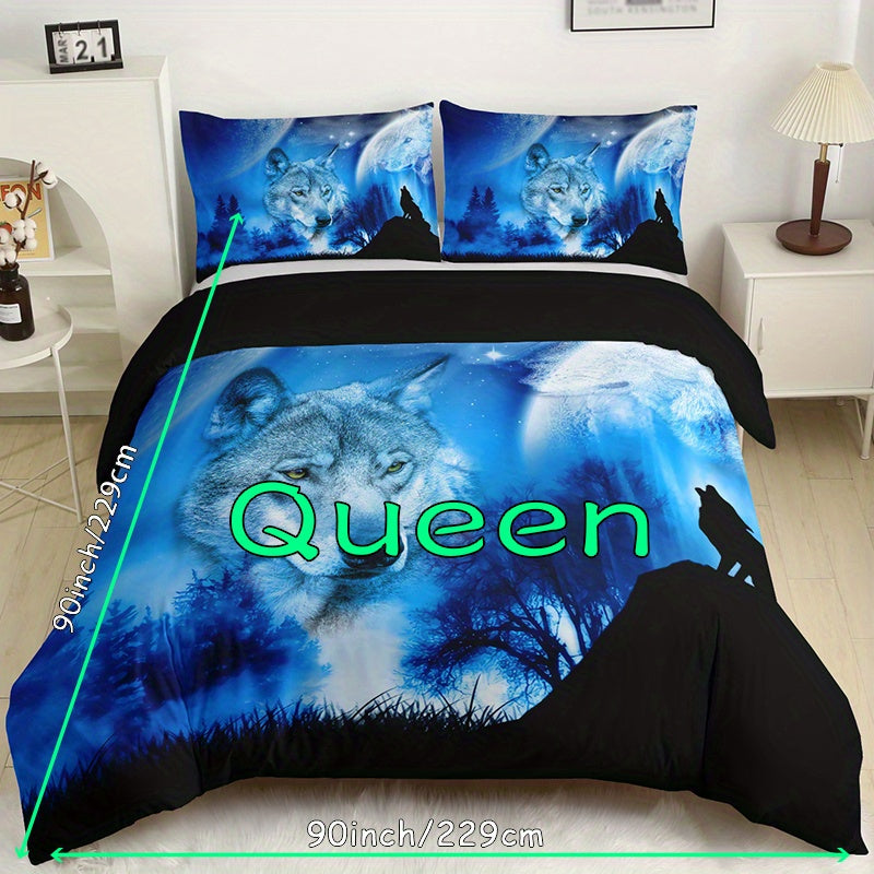 Dark Wolf 3-Piece Duvet Cover Set