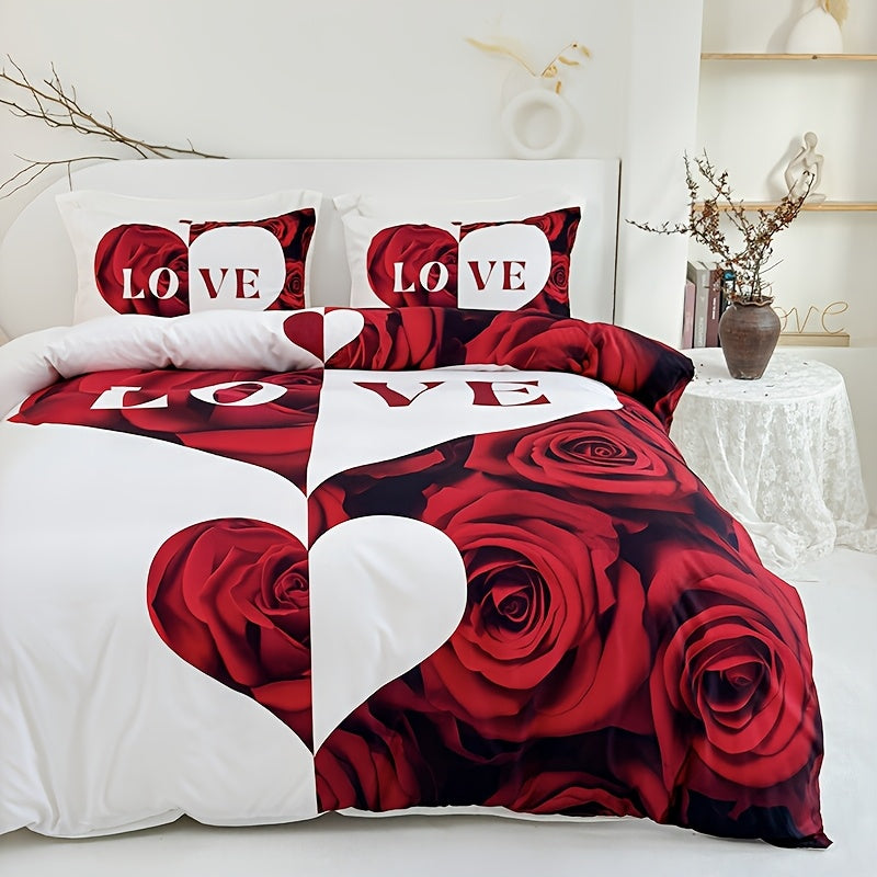 Romantic Heart 3-Piece Duvet Cover Set