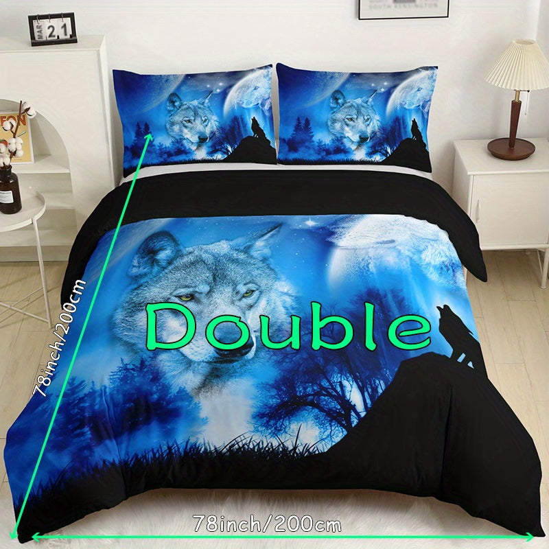 Dark Wolf 3-Piece Duvet Cover Set