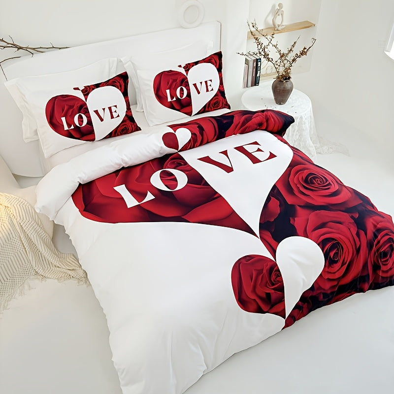 Romantic Heart 3-Piece Duvet Cover Set