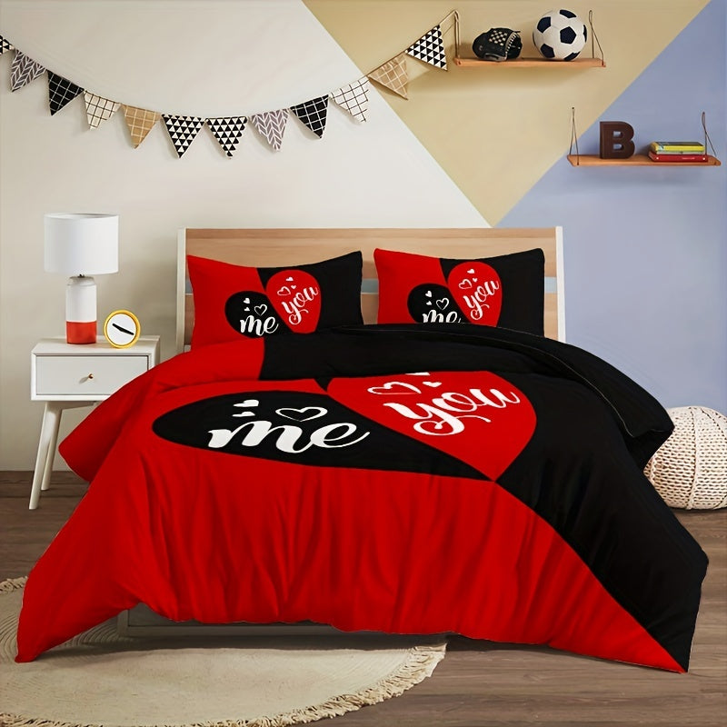Heart Charm 3-Piece Duvet Cover Set