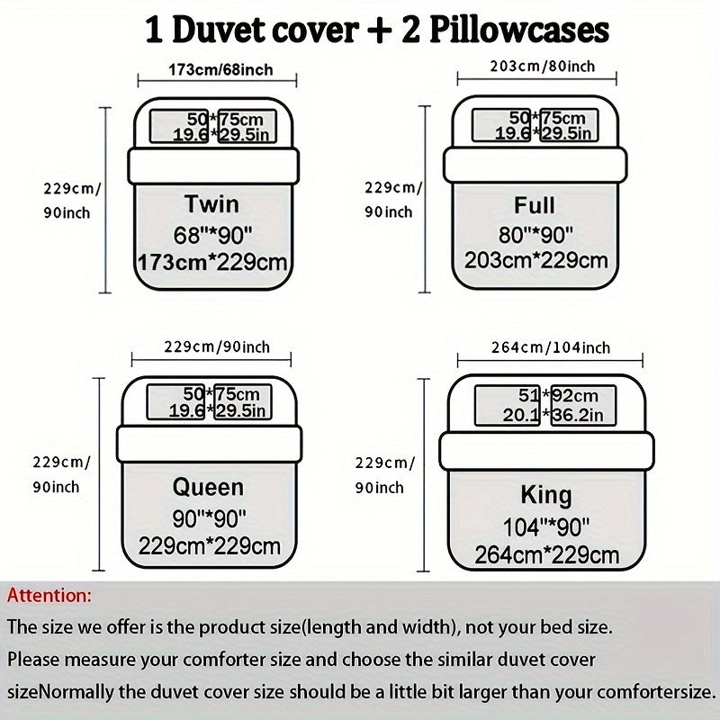 Romantic Heart 3-Piece Duvet Cover Set