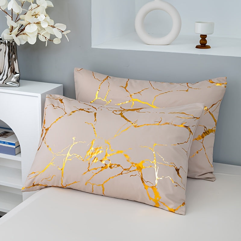 Bronzed Marble 3-Piece Duvet Cover Set – High-Grade Soft Texture, Handcrafted Finish