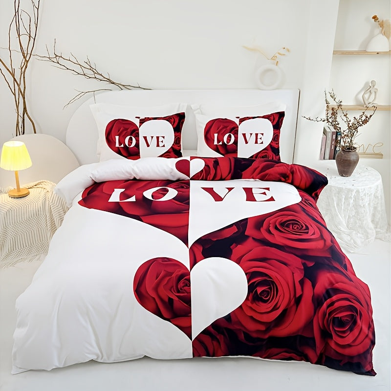 Romantic Heart 3-Piece Duvet Cover Set