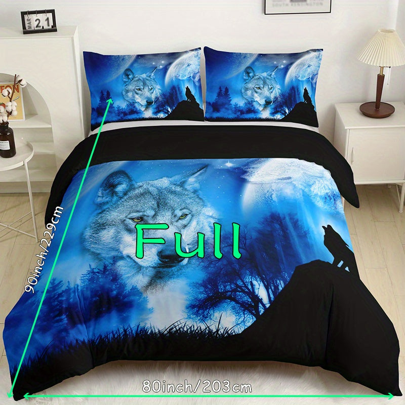 Dark Wolf 3-Piece Duvet Cover Set