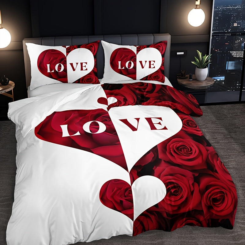 Romantic Heart 3-Piece Duvet Cover Set