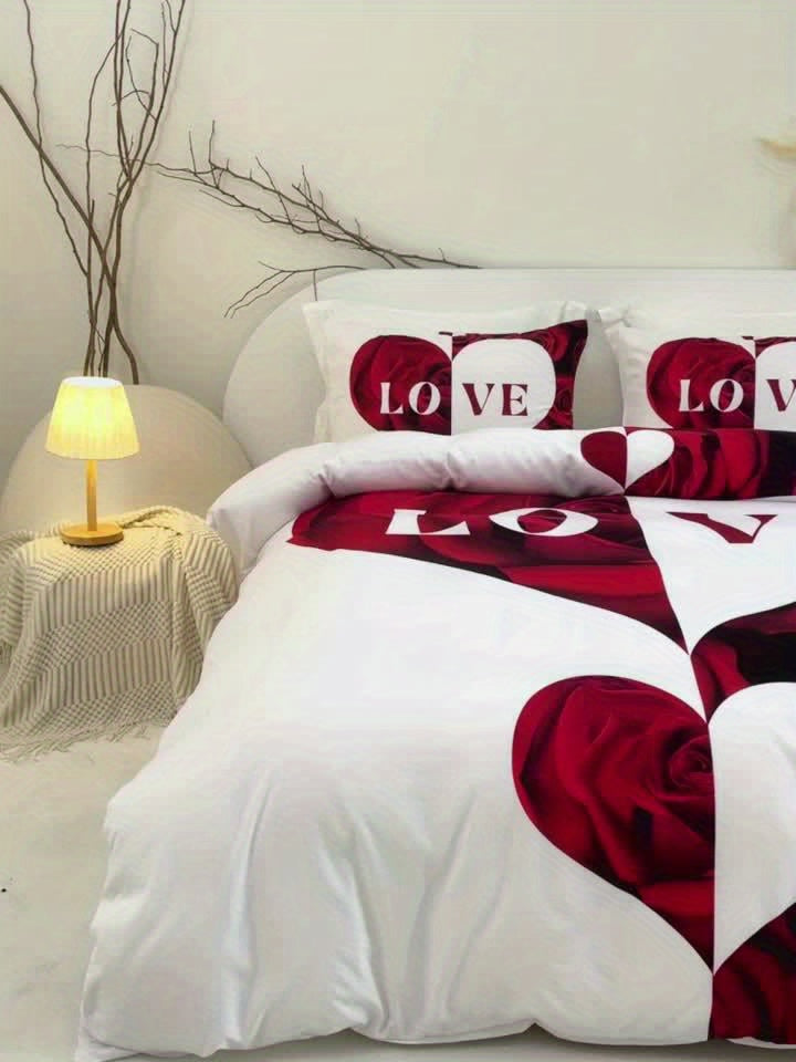 Romantic Heart 3-Piece Duvet Cover Set