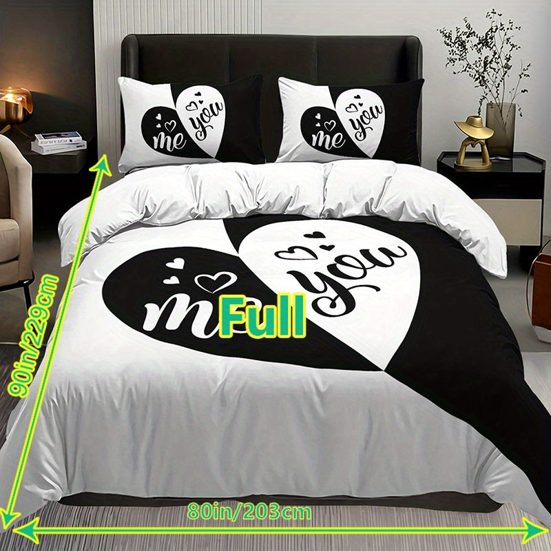 Heart Charm 3-Piece Duvet Cover Set