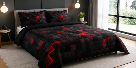 Perfectly made bed with smooth duvet cover showing no bunching or sliding insert