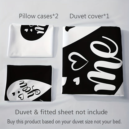 Heart Charm 3-Piece Duvet Cover Set