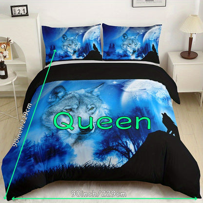 Dark Wolf 3-Piece Duvet Cover Set