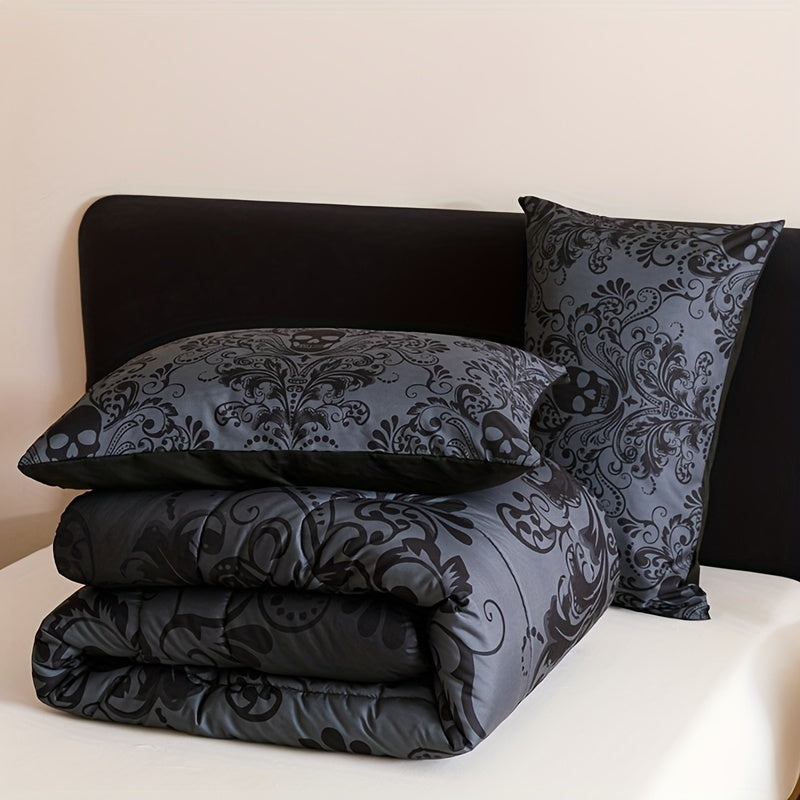 Gothic Skull Baroque 3-Piece Duvet Cover Set