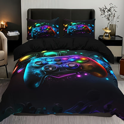Gamepad Print 3-Piece Duvet Cover Set