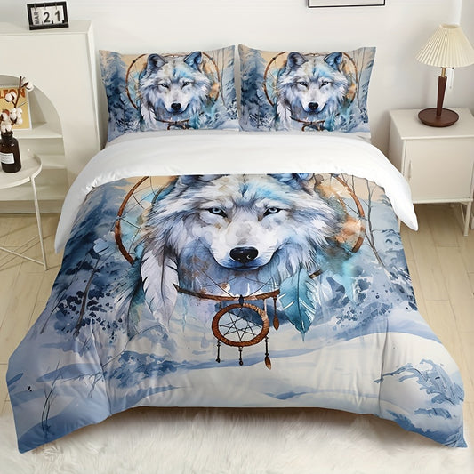 Dark Wolf 3-Piece Duvet Cover Set