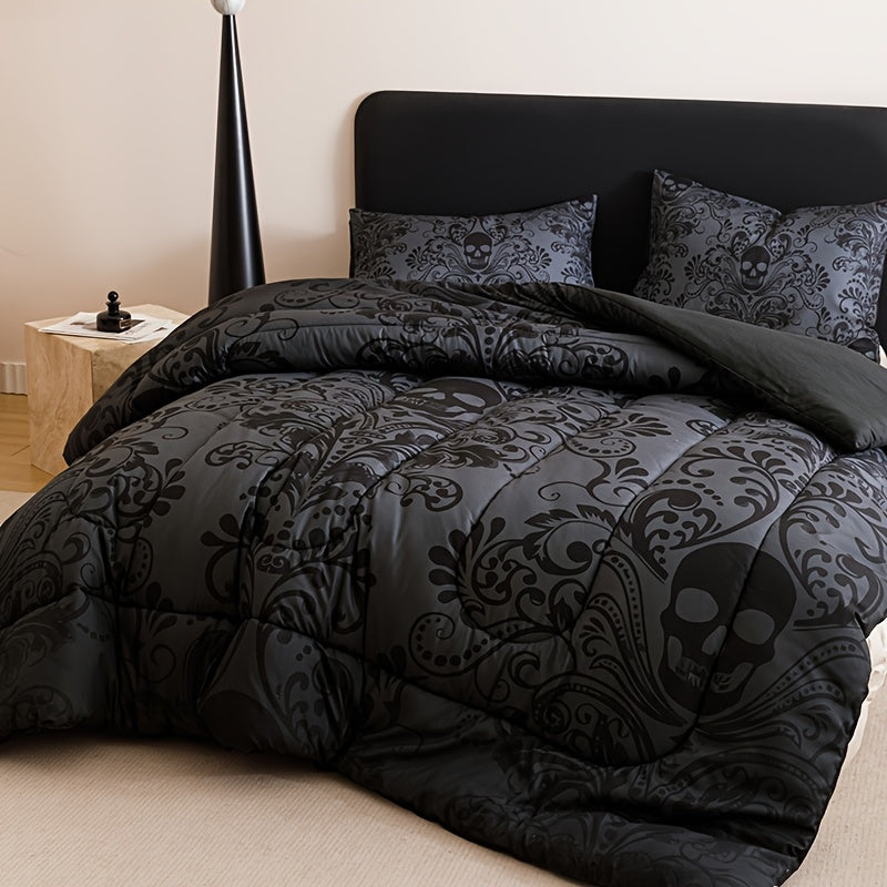 Gothic Skull Baroque 3-Piece Duvet Cover Set
