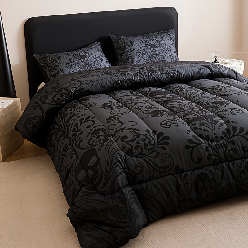 Gothic Skull Baroque 3-Piece Duvet Cover Set