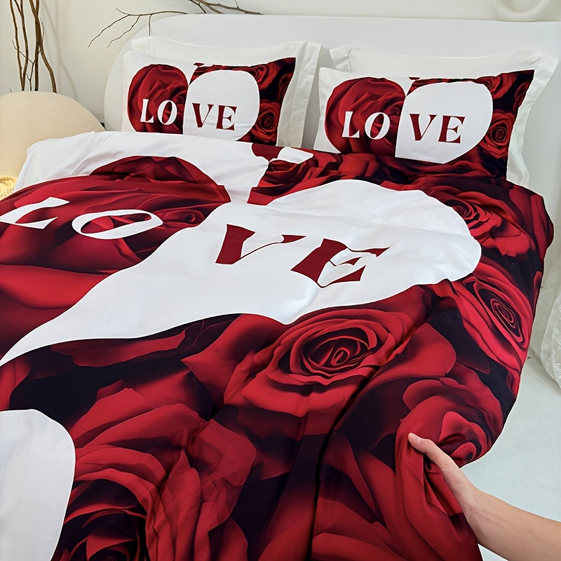 Romantic Heart 3-Piece Duvet Cover Set