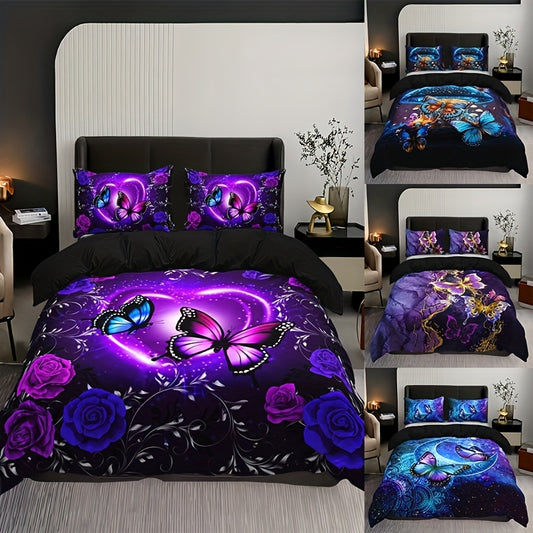 Butterfly Bloom 3-Piece Duvet Cover Set