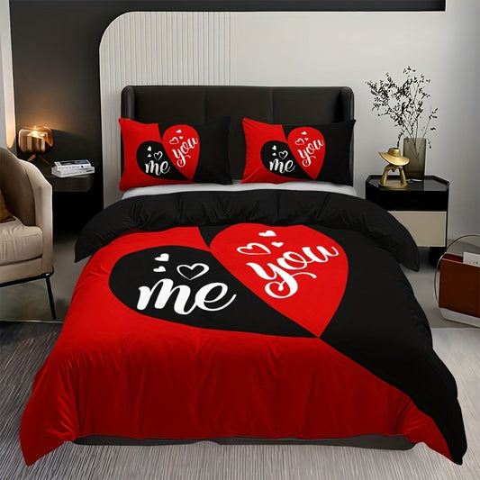 Heart Charm 3-Piece Duvet Cover Set