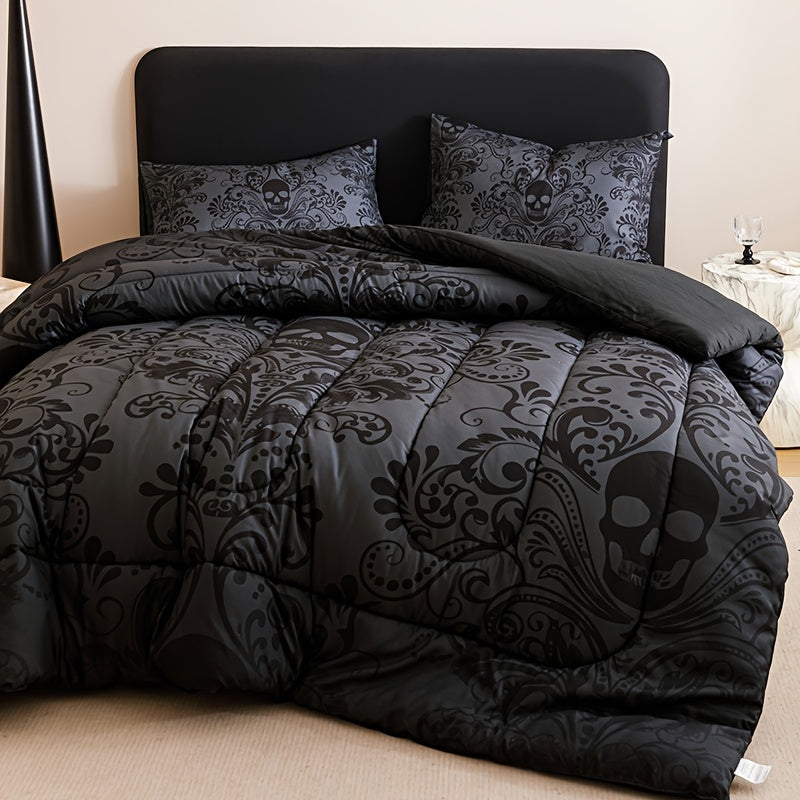 Gothic Skull Baroque 3-Piece Duvet Cover Set