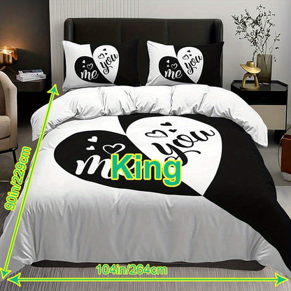 Heart Charm 3-Piece Duvet Cover Set