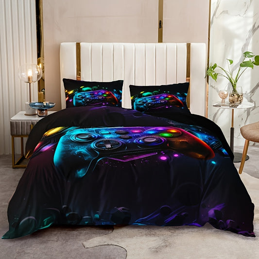 Gamepad Print 3-Piece Duvet Cover Set