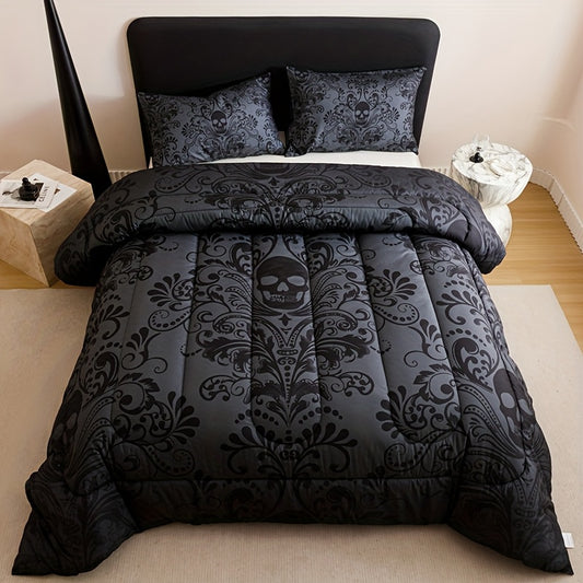 Gothic Skull Baroque 3-Piece Duvet Cover Set